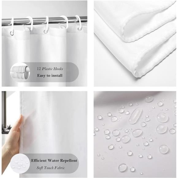 4 Pcs Christmas Shower Curtain Rug Bath Mat Toilet Lid Cover for Bathroom - Picture 3 of 7